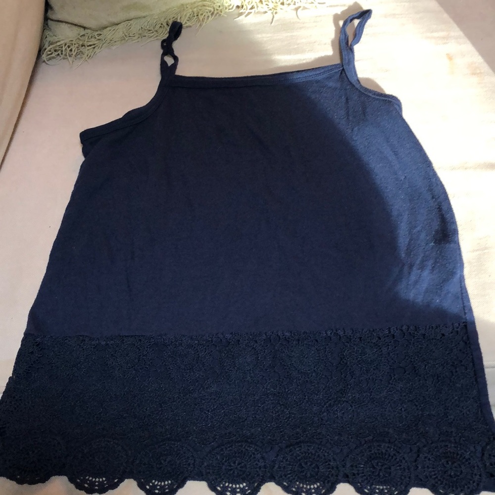 Girls blue camisole with lace bottom